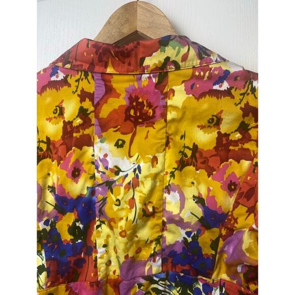 New Directions Women's Colorful Floral Puff 1/2 Sleeve Jacket Size Large Petite - Picture 7 of 11